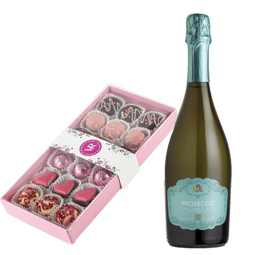Cantina del Garda Spumante Prosecco DOC 75cl and Lindt Lindor Gold Bunny & Milk Chocolate Easter Egg 115G